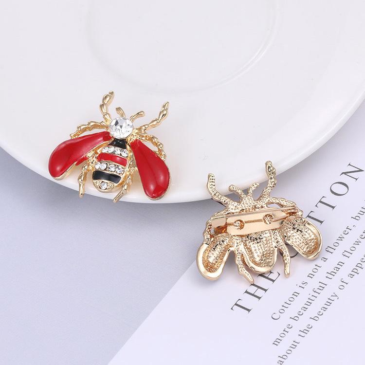 Брошь в виде пчелы с каплями масла, насекомое, антибликовое, пряжка, бриллиантовая брошь, булавка, стразы, женская одежда