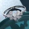 New European and American luxury four-leaf clover copper micro-inlaid bracelet, elegant and grand large bracelet