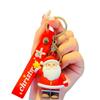 Christmas Keychain Cute Santa Claus Pendant Metal Keychain Christmas Ornament Key Ring for DIY Art