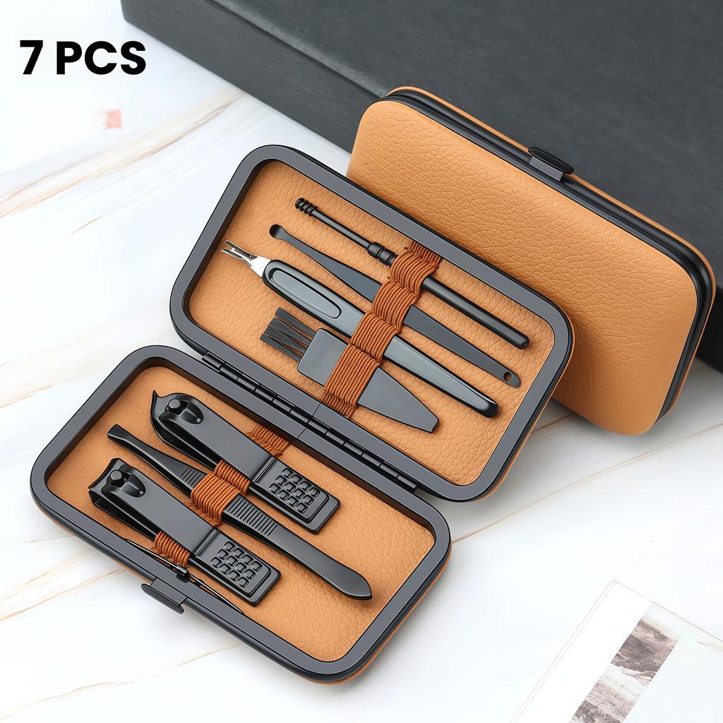 Luxury Nail Clipper Set - Stainless Steel Manicure Pedicure Kit in Case. Perfect Travel Gift for Men & Women.