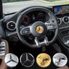 52/57mm for Mercedes Benz AMG A B C D M S R G Class GLA GLB W124 W176 W204 W212 GLK Car Steering Wheel Center Emblem Sticker  z3