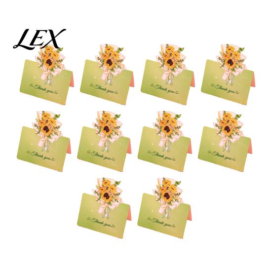 Paper Greeting Card 10Pcs 3D Bouquet Card, Thank You Best Wishes Flower Folding Floral Note for Mother's Day Father's Birthday Kit