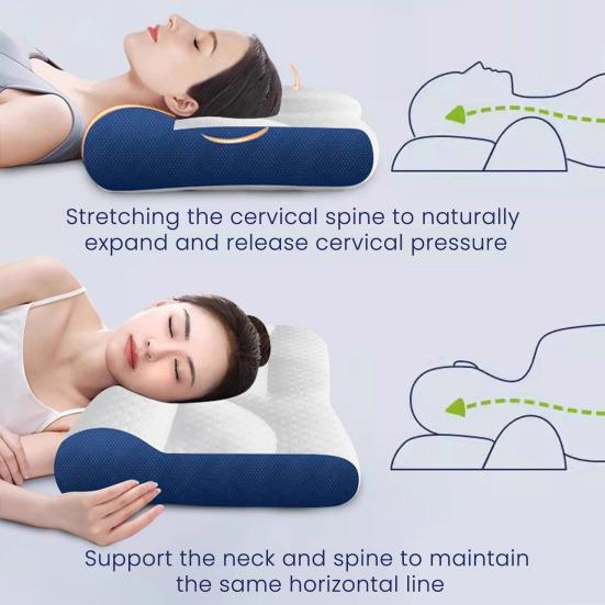 Подушка для шеи из пены с эффектом памяти для снятия напряжения в шее, регулируемая ортопедическая подушка-сэндвич, мягкая дышащая подушка для шеи для всех возрастов