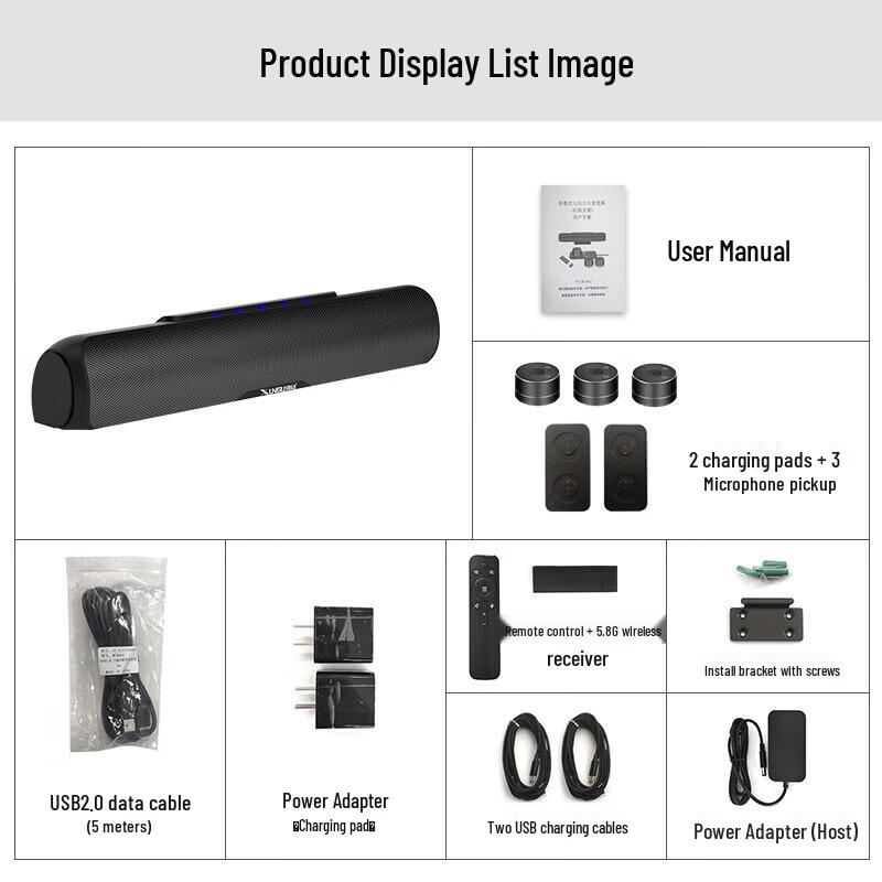 XunGu XG-X300 Wireless Omnidirectional Video Conference Microphone System (CN version)
