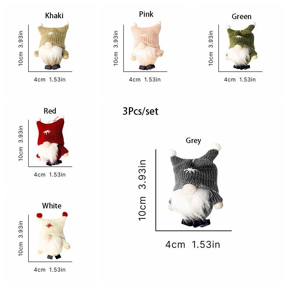 3 шт. Рождественский мини-подвеска в виде гнома в скандинавском стиле, мягкая безликая подвеска в виде Рудольфа, милая фигурка эльфа-гнома на Новый год