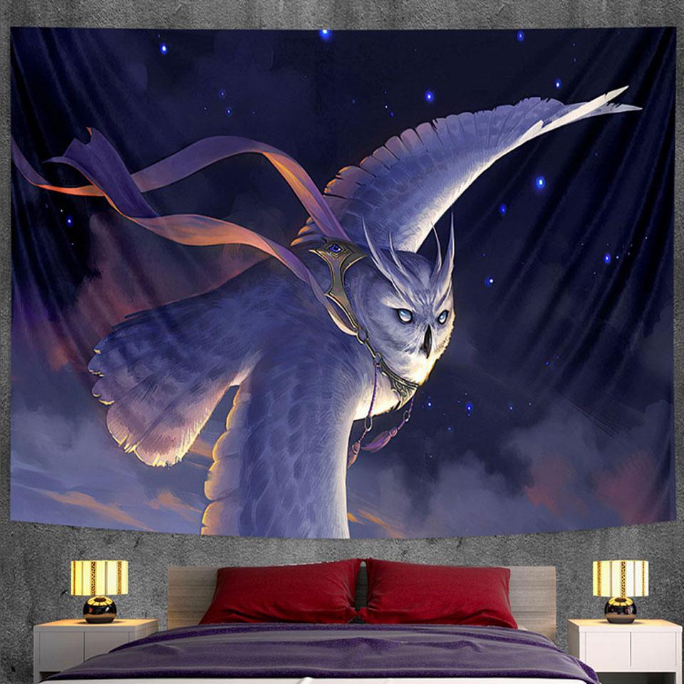Умная Сова Фэнтези Сцена Волшебство Домашнее Художественное Украшение Гобелен Хиппи Богемный Мандала Украшение Гобелен