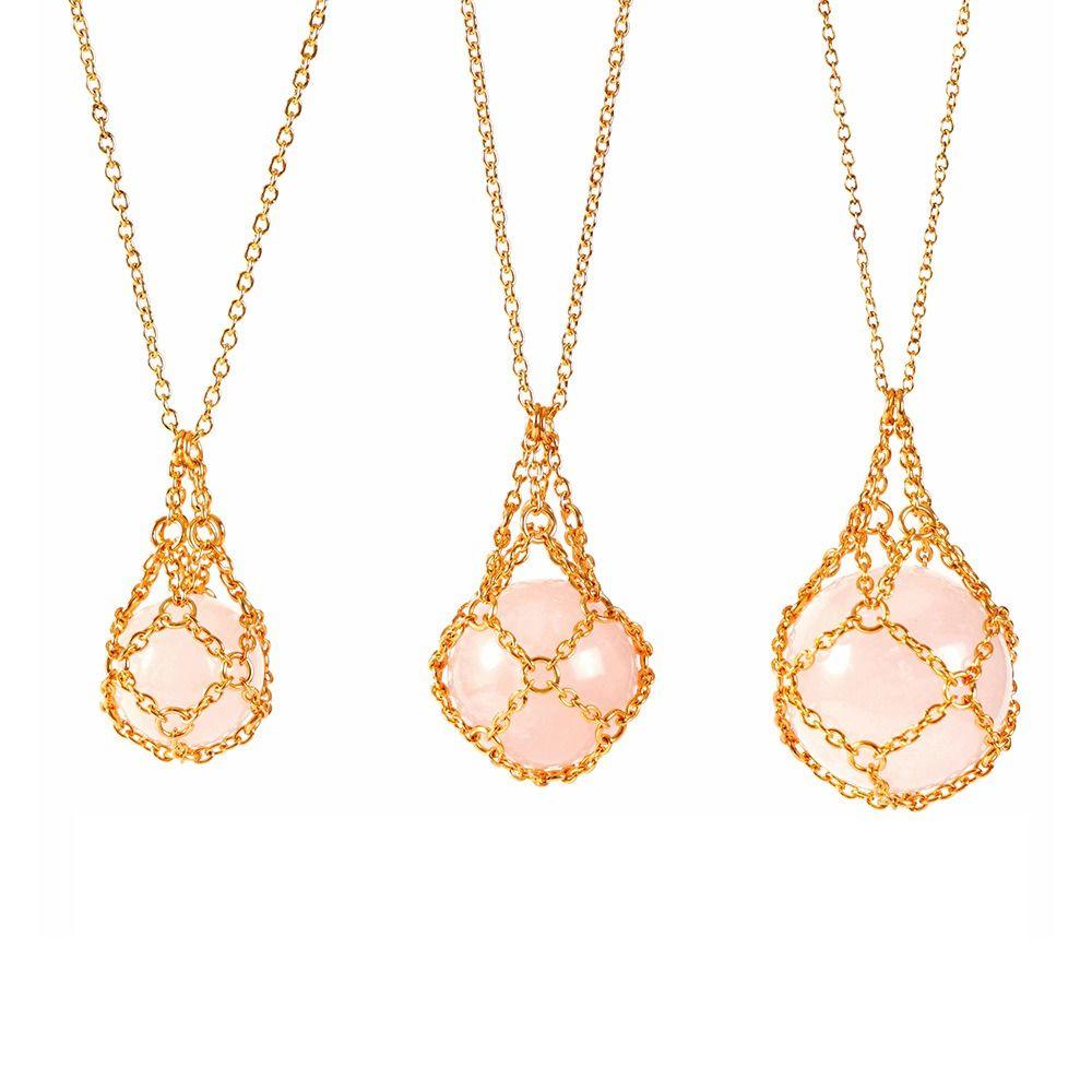 Silver Color Crystal Holder Cage Necklace Interchangeable Chain Necklaces Women Men