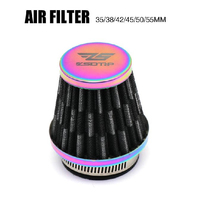 ZSDTRP Colorful Air Filter 35/38/42/45/50/55/58mm Motorcycle Air Filter Intake Pipe for 50cc 110cc 125cc 250cc ATV Dirt Bike