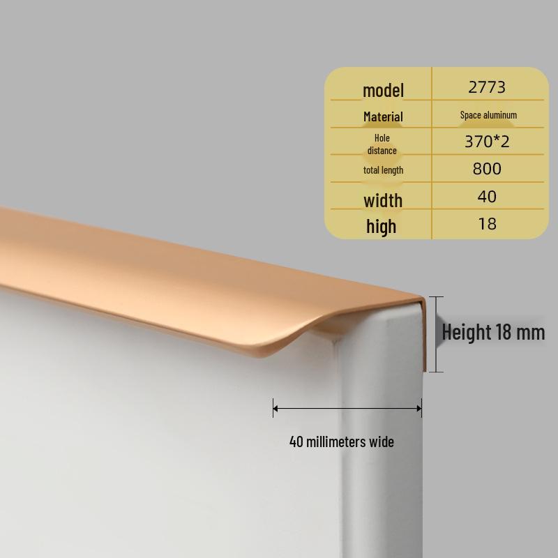 Oukali Curved Invisible Edge Aluminum Cabinet and Wardrobe Handle