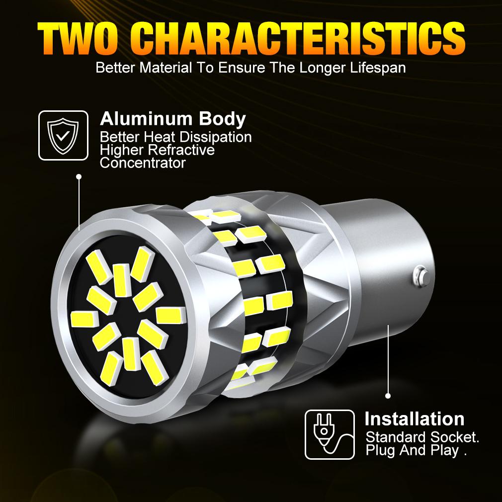 2 шт. P21W Led 1156 BA15S PY21W BAU15S BAY15D P21/5W 1157 Светодиодные лампы T20 7440 W21W WY21W 7443 W21/5W 42SMD Автомобильный указатель поворота Задний тормоз Авто лампа