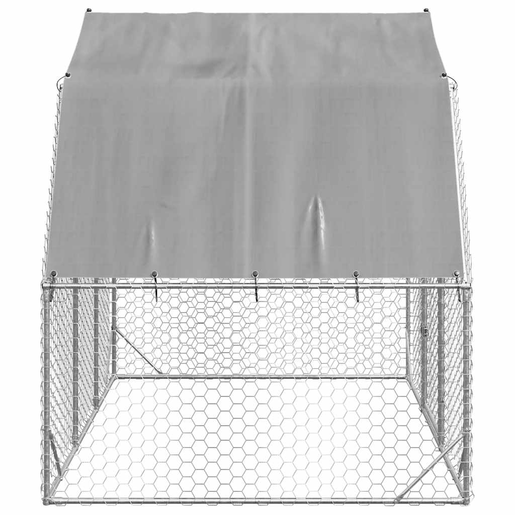 Chicken Coop with Roof 2.5 x 2 x 2.25 m Galvanized Steel