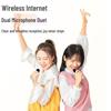 Портативная Bluetooth-колонка для караоке Newsmy MC75 с двумя микрофонами, штекер CN (адаптер в комплекте)