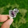 Natural Ruby Zoisite Gemstone Promise Flower Ring Size 9 925 Sterling Silver