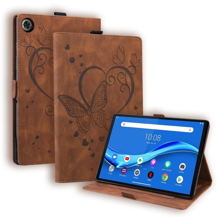 Для M10 Plus Lenovo Tab Tbx606f Tbx606x Чехол-книжка из кожи с держателем, узор «Любовь и бабочки», горизонтальный