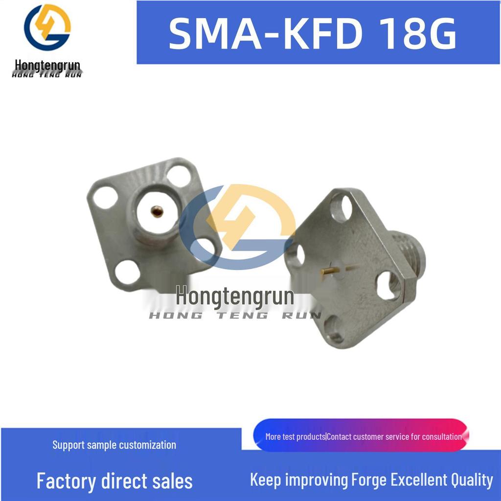 SMA Female RF Connector - Stainless Steel Four-Hole Flange, 18GHz