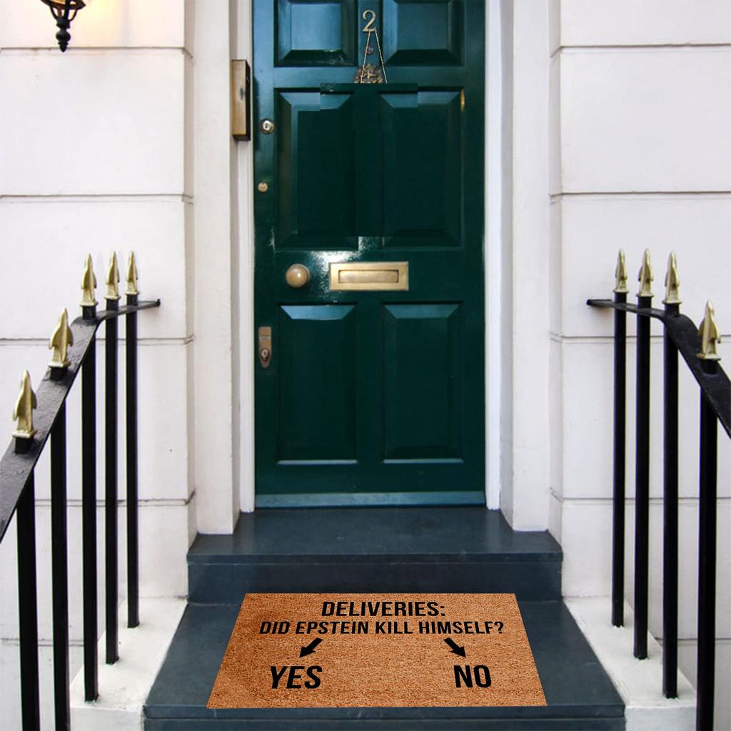 Did Epstein off himself Yes No Doormat Rubber Bathroom Kitchen Mat Garden Garage Door Floor Mat Non-Slip Carpet Entrance Rug