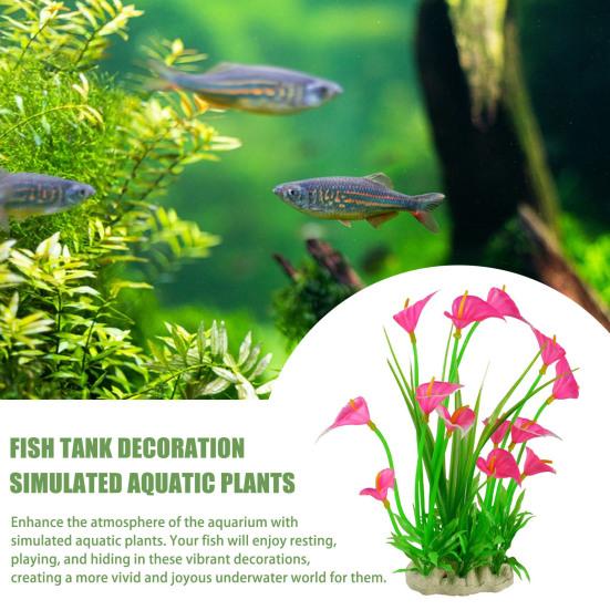 Искусственные водные растения с прочным основанием, реалистичные, экологически чистые, яркие, цветные, имитационные модели растений