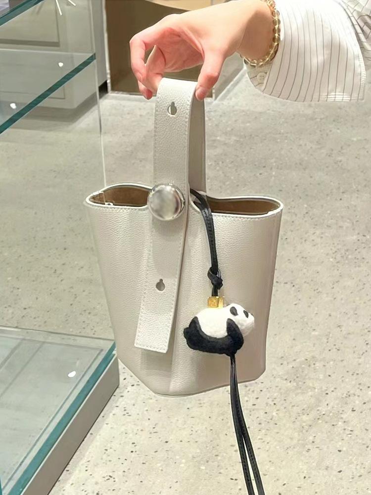 2025 Новая сумка Женская Сумка-ведро с текстурой 'pebble' Импортная кожа На одно плечо Через плечо Портативная Большая вместимость