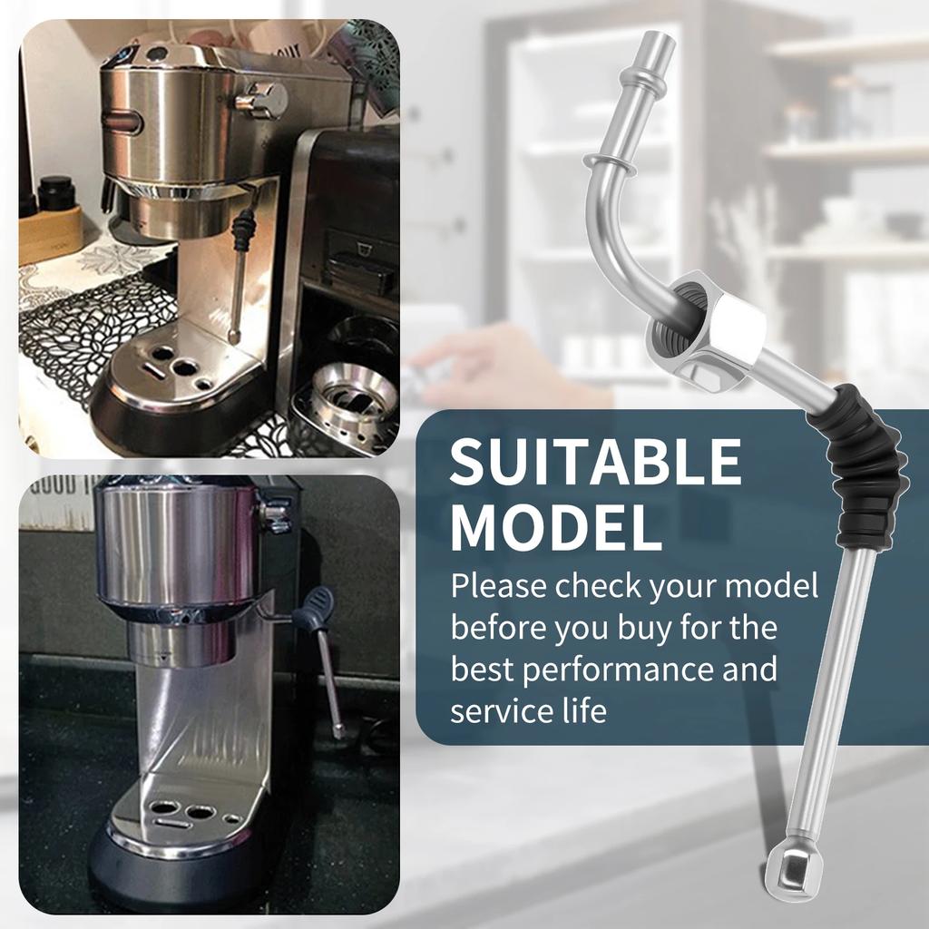 Паровая трубка с 2 насадками Запасная паровая трубка из нержавеющей стали Портативная паровая трубка для кофемашины DeLonghi 680/685