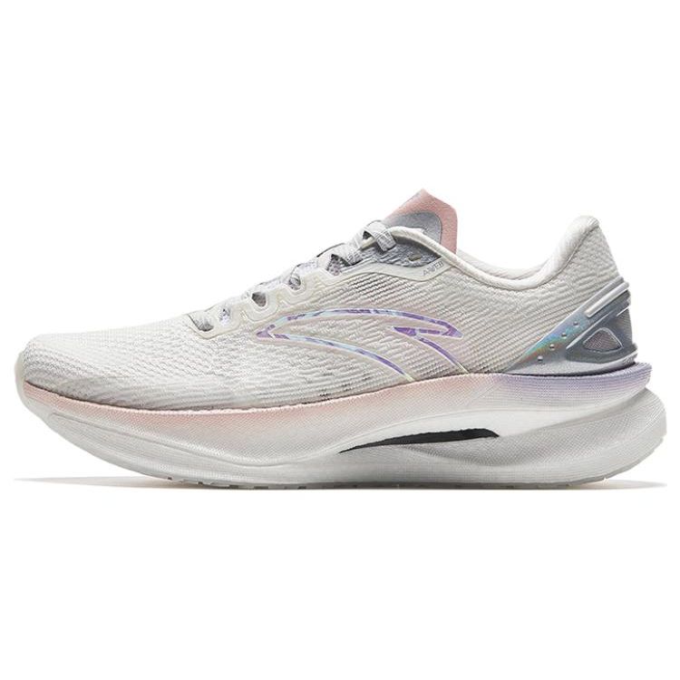 Anta Shock Absorbing Non-Slip Durable Low-Top Running Shoes Women Sneakers Silver White 122335580S-5