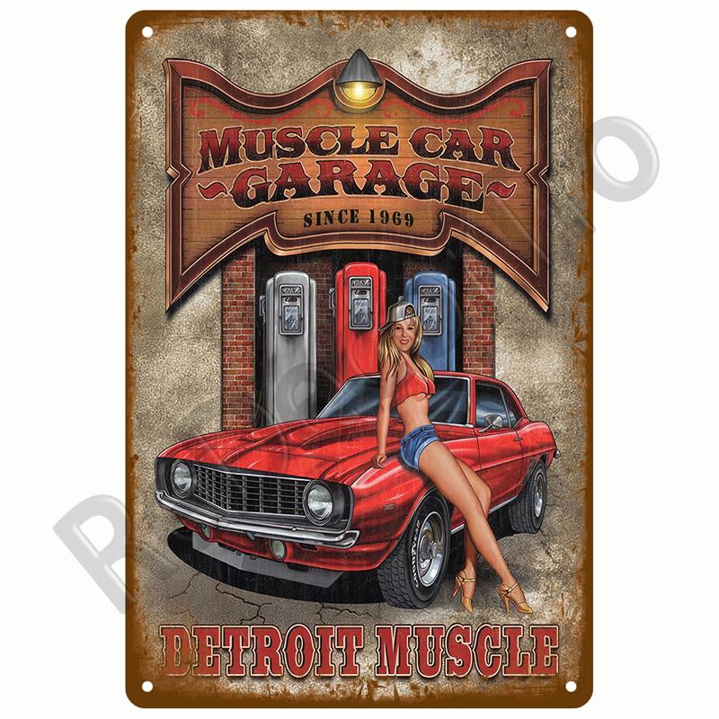 Vintage Decor Tin Sign Decorative Plaque Metal Sign Garage Gas Oil Spark Plug Tyre Service Man Cave Club Bar Home Wall Decor Art