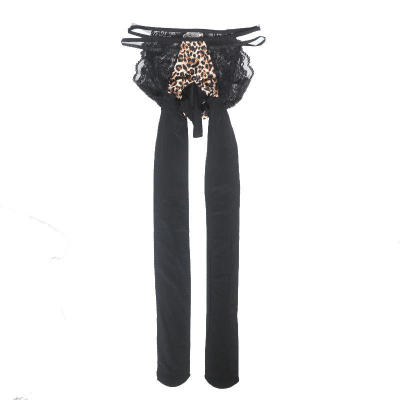 Sexy stockings men's D shiny stockings panties one-piece jj set pantyhose leopard print one-piece sex large size men's socks