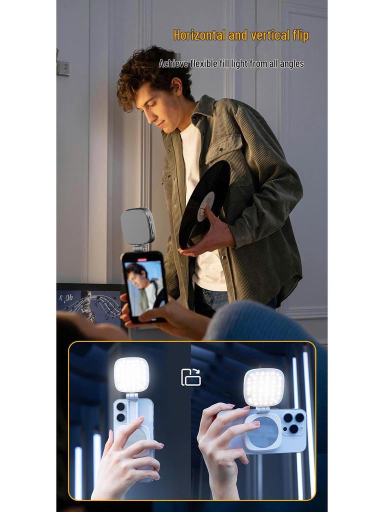 F662 Ультратонкий магнитный селфи-светильник: Портативный бьюти-заполняющий свет для мобильных телефонов