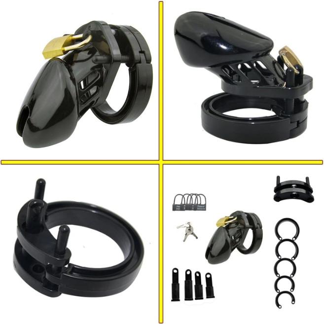 Игрушки целомудрия Пластиковый мужской пояс целомудрия Блокировка члена Клетка Связывание Извращенец Фетиш Ограничения