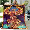 Inferno Phoenix Series digitalprinted polyester Bedroom velvet flannel cover blanket Fleece soft sofa cover blankets for beds