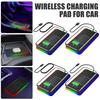 20 Вт Быстрая Беспроводная Зарядка для Телефона Автомобильная Зарядная Панель с Нескользящим Основанием 8 Цветов Подсветки Универсальный Коврик для Беспроводной Зарядки Телефона
