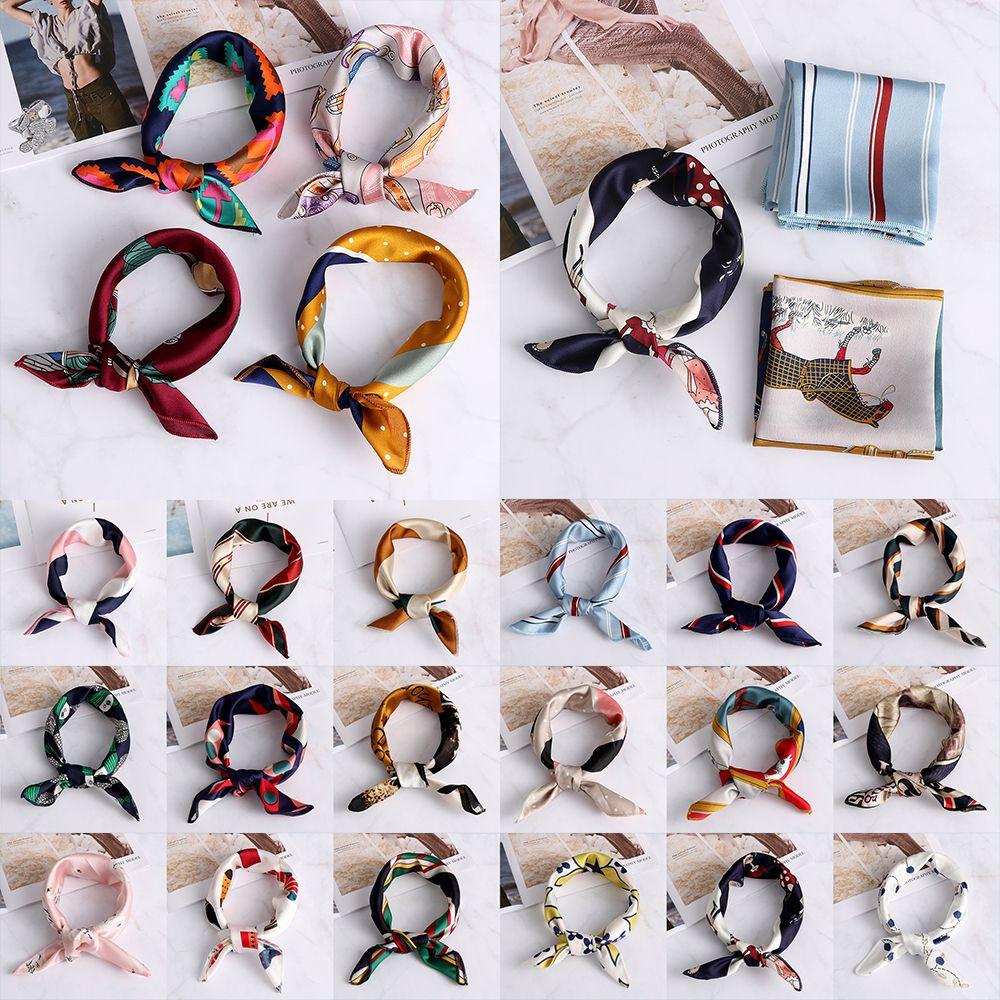 Fashion Bags Tie Head-Neck Tie Hair Band Bandana Silk Feel Satin Women Square Scarf Handkerchief