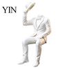 Contemporary Faceless Statue 3D Printed Sitting Gentleman Ornament, Minimalist Abstract Figurine, Unique Tabletop Ornaments Aesthetic Art Sculpture