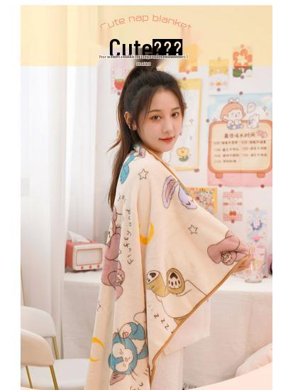 Мультяшное теплое одеяло из кораллового флиса для сна и кондиционера