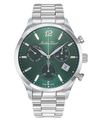 Мужские часы Urban Chrono из нержавеющей стали с зеленым циферблатом, кварцевые H411CHAV