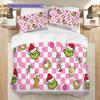 1PC Grinch pattern Bedding Quilt Set Quilt Cover Pillowcase Home Decoration Birthday Gift (1 * duvet cover + 2 * pillowcase, without core)