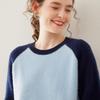 Women's Color Block Cashmere Sweater - Round Neck, Thick Knitwear for Autumn/Winter, Soft and Cozy Pullover