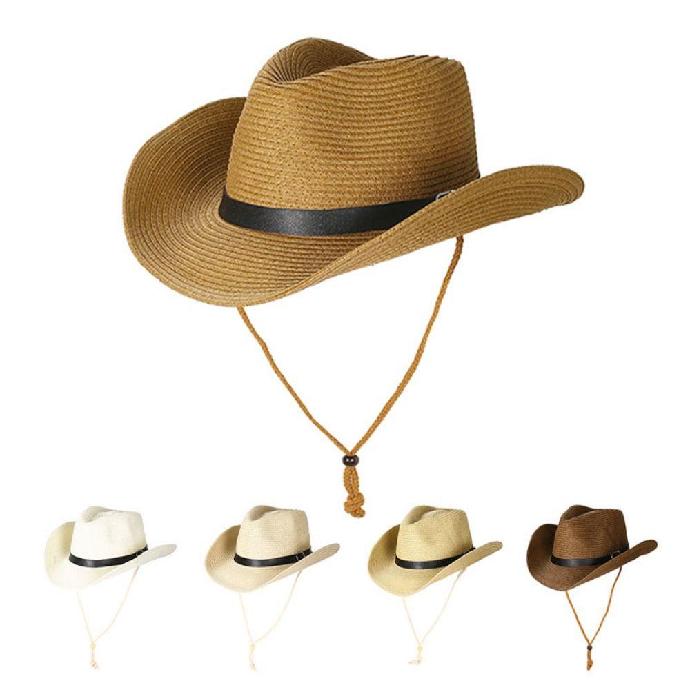 Breathable Western Cowboy Hat Wide Brim Jazz Hat Fashion Beach Cap Men Women