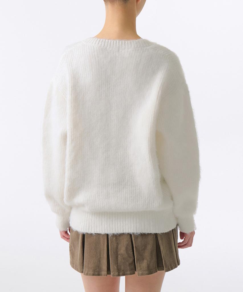 MUSINSA STANDARD WOMAN Women'S Hairy Relaxed V-Neck Knit [Ivory]