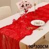 Скатерть-дорожка из марли 180*90/90*340 см, полупрозрачная жатая скатерть в стиле бохо/рустик, для девичника.