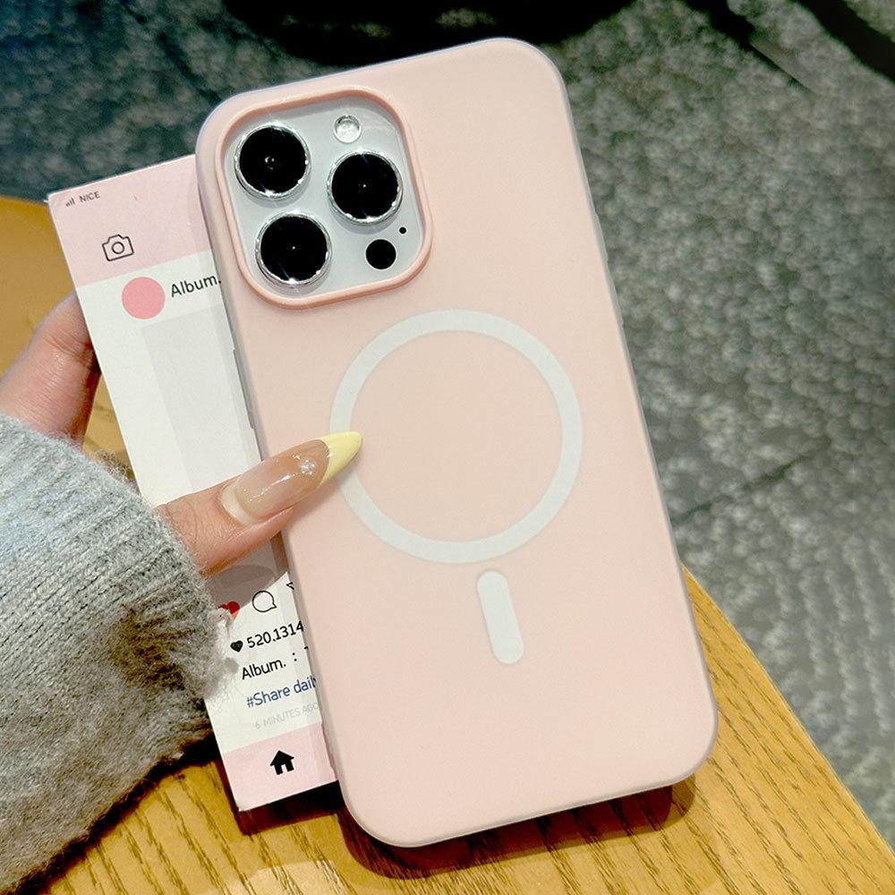 Конфетный цвет Два в одном Магнитная адсорбция Подходит для чехла для мобильного телефона Apple 16 Защитный чехол для iPhone 15 Модный стиль Ins Чистый цвет