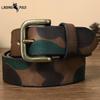 Мужской камуфляжный ремень из натуральной яловой кожи, студенческий корейский стиль, модный молодежный индивидуальный ремень из натуральной кожи в стиле ретро, ​​женский джинсовый ремень с латунной пряжкой