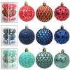 12Pcs/Box Plastic Christmas Gifts Boxes Pendant DIY Crafts Painted Christmas Decorations