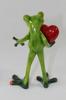 Funny Decorative Frog Figurine with Red Valentine' Day Heart