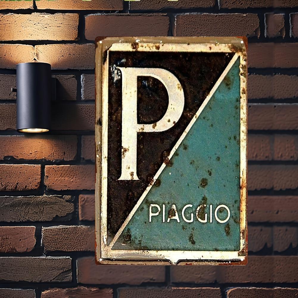 DORA Tin Sign D Flat Vintage Piaconcino Metal Sign Plaque x Inch Rustic Iron Wall Decor with P and Letter P Design Ideal for Bedroom