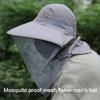 Мужская сетчатая маска для лица от комаров для улицы, рыбацкая шляпа из дышащего полиэстера для рыбалки, кемпинга, походов