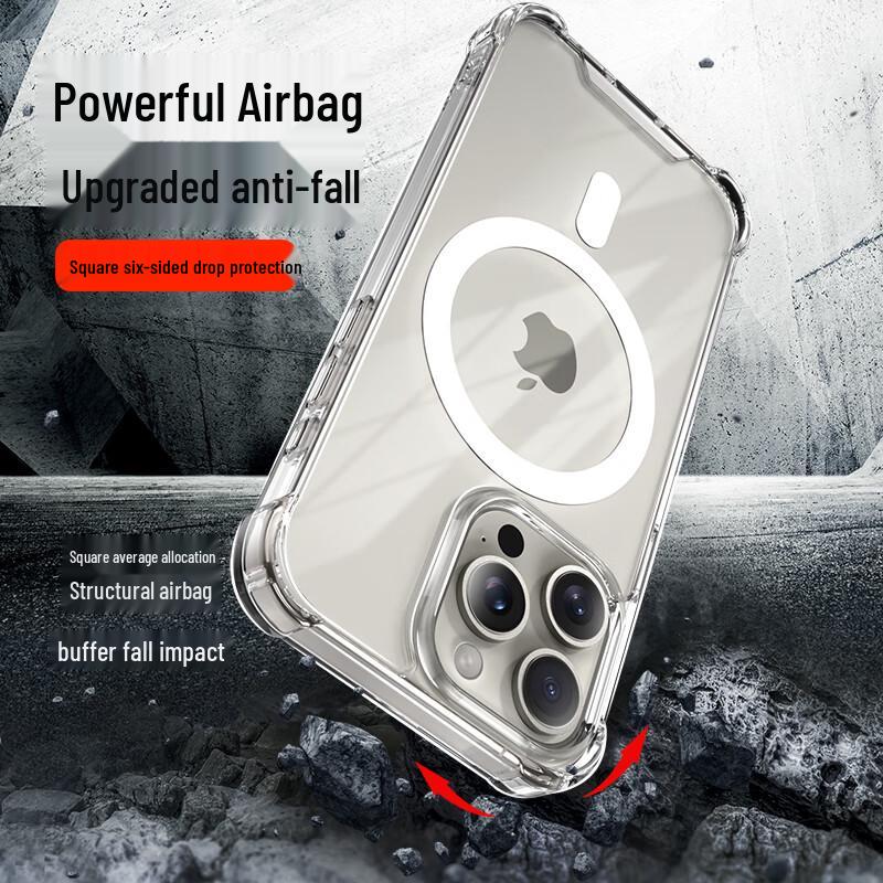 ESCASE Прозрачный силиконовый чехол MagSafe для серии iPhone 15