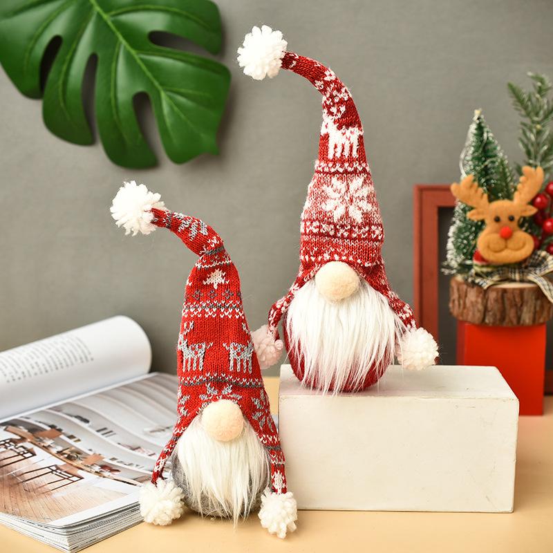 34 Styles Knitted Fabric Swedish Tomte Dwarf Rudolph Gnomes Dwarf Santa Claus Faceless Plush Doll