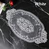 Luxury Oval Embroidered European Transparent Placemat Table Mat Hotel Villa Home Furniture Party Coaster Decorative Cover Cloth