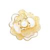 Elegant High-End Natural Fritillary Freshwater Pearl Camellia Brooch Temperament Niche Flower Rose Pin Women'S Accessories