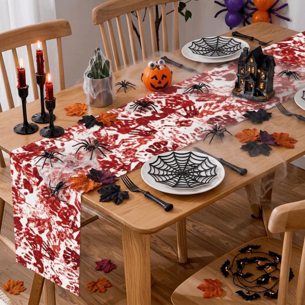 Bloody Halloween Decorative  Tablecloth Handprint Table Cover Scary Placemat  Halloween Party